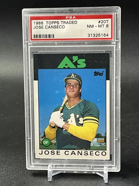 1986 Topps Traded #20T Jose Canseco Oakland A’s Rookie Card (Rc) Psa 8 Nm-Mt!