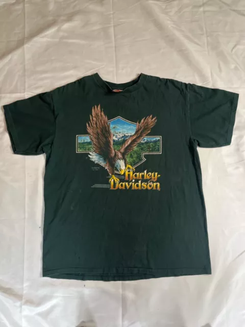 90s Harley Davidson 3D Emblem Cotton Eagle Front and Back Shirt