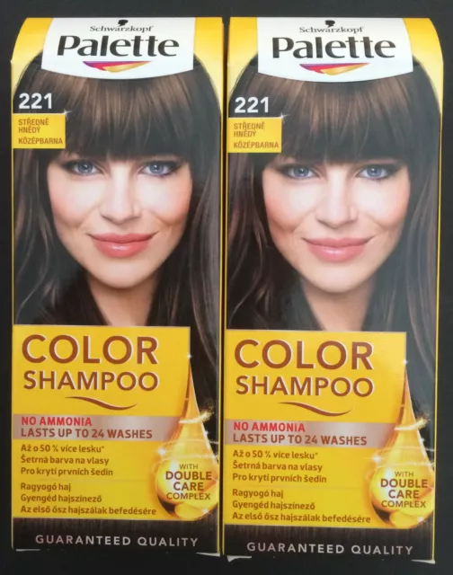 Hair Dye 221 Middle Brown Demi Permanent Color Shampoo Schwarzkopf paleta 2x