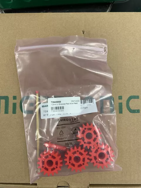 RULLO DI ALIMENTAZIONE ORIGINALE MIGATRONIC 73940058 - Kit completo rosso per 1,2 mm scanalato a U