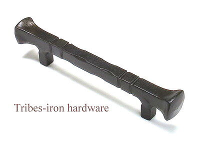 Forged Drawer Pull Handle Cabinet Door Kitchen Cupboard Rustic Wrought Iron 96mm