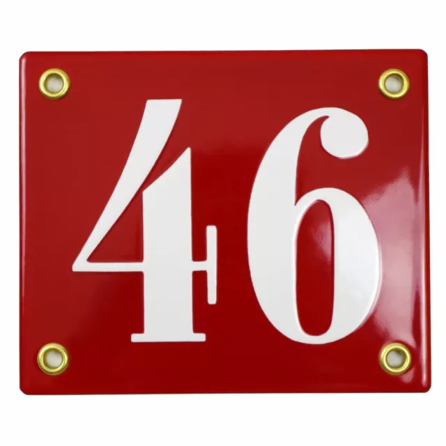 Porcelain address plaque 4x4.7″ customisable handmade enamel house number sign