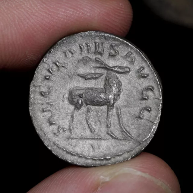 Stag Antoninianus Ancient Roman Empire Silver AR Coin Saecular Games 248AD