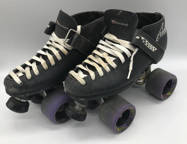 RIEDELL CARRERA SPEED Skates size 5 105b Black Leather  display picture 2