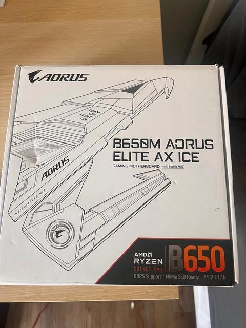 B650M AORUS ELITE AX Ice motherboard - used £119.99 - PicClick UK