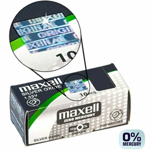 Maxell 364 / 377 / 321 / 371 / 395 / 394/ 379 /390 /394 Batterie Ossido Argento