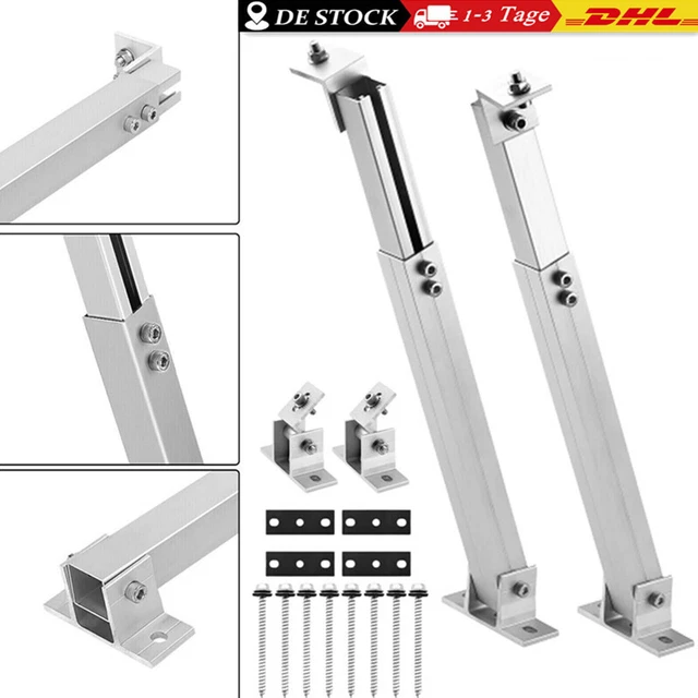 Balkon Solar Halterung Balkonkraftwerk Halterung Schwarz - Verstellbar Für Solarmodule, IP65, Für Balkon & Dach Wattstunde Balkon Halterung