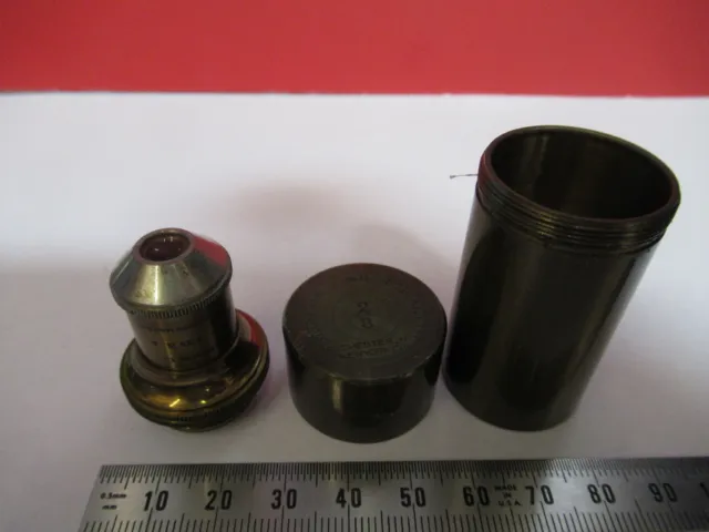 Antique  Brass Bausch Lomb Objective  2/3 Microscope Part As Pictured G4-A-56