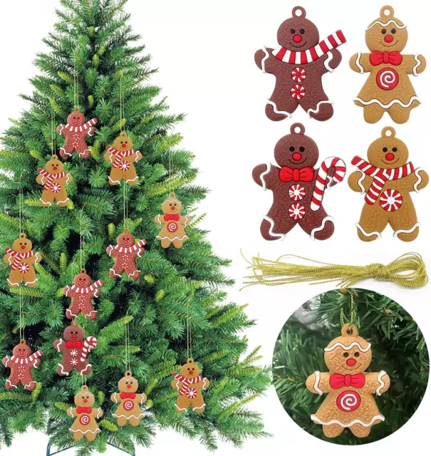 24 Pezzi Ornamento Pan Zenzero Natale Omino, Natalizio Omino Decorazione