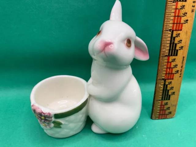 Avon Porcelain Easter Bunny Votive Candle Holder Spring 5 “ 1980