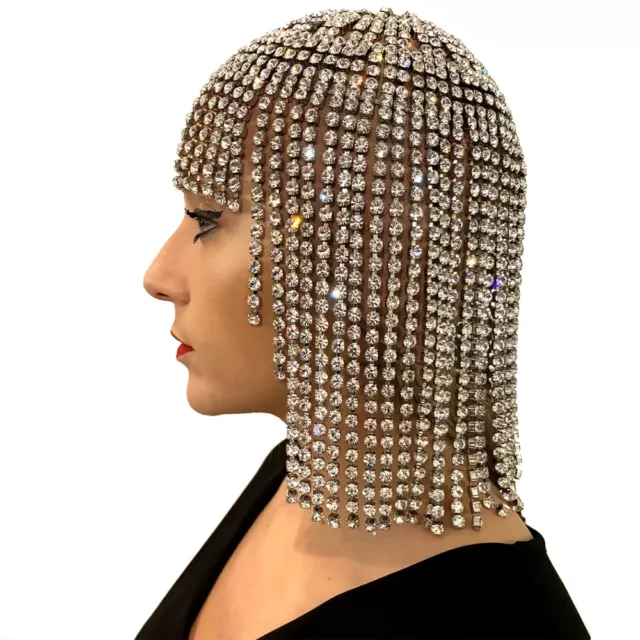 Rhinestones Fringe Hair Accessories Chain Crystal Headband Hat Bridal Headpiece