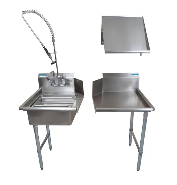 BK Resources BKDTK-72-R-G 72" Stainless Steel Dish Table Clean Room Kit