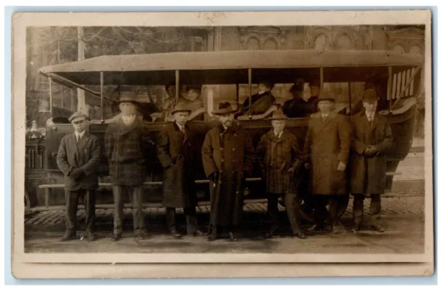 c1910's Tour Bus Tourist People RPPC Photo Unposted Antique Postcard