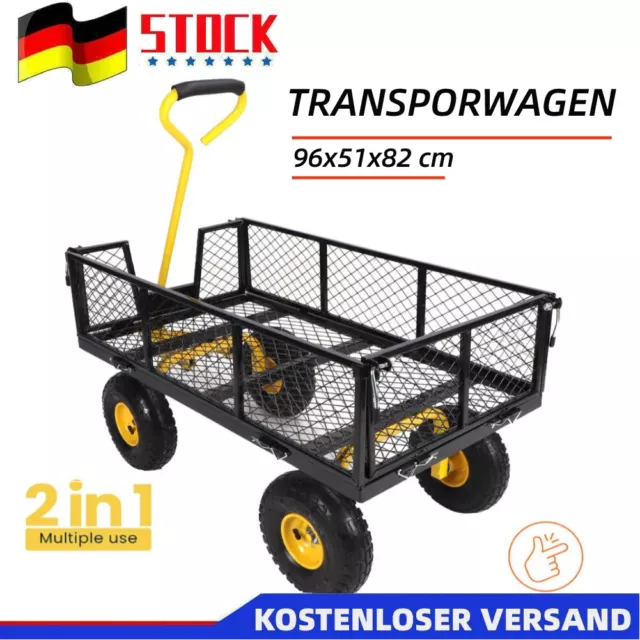 Bollerwagen Transportwagen Gartenwagen Metall faltbar 550 kg Handwagen 408 KG