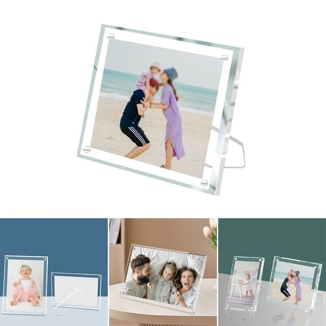 Cadres photo magnétiques acryliques design transparent pour une visibilité par