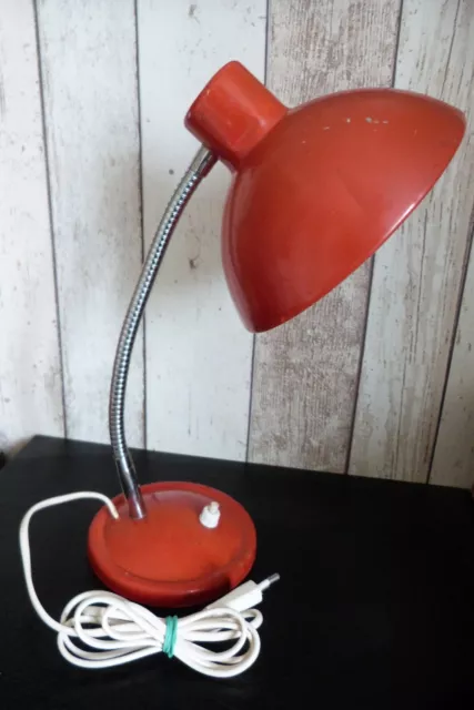 Ancienne Lampe flexible de Bureau orange VINTAGE