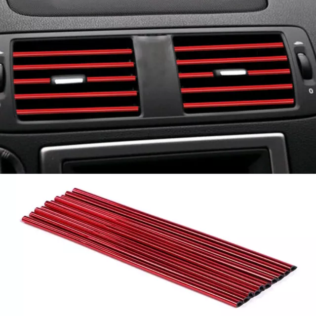 10X Auto Car Accessories Decoration Air Conditioner Air Outlet Strip Universal 3