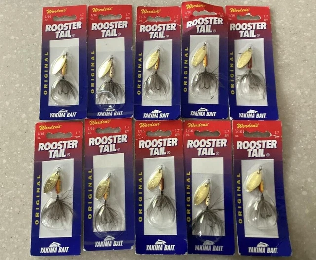 10 New Wordens Roostertail 1/16 oz Brown Trout Spinners Fishing Lures Lot