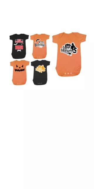Halloween Baby Grow Kinder Kleinkind T-Shirt Weste Neuheit Geschenk Kürbisschläger Unisex