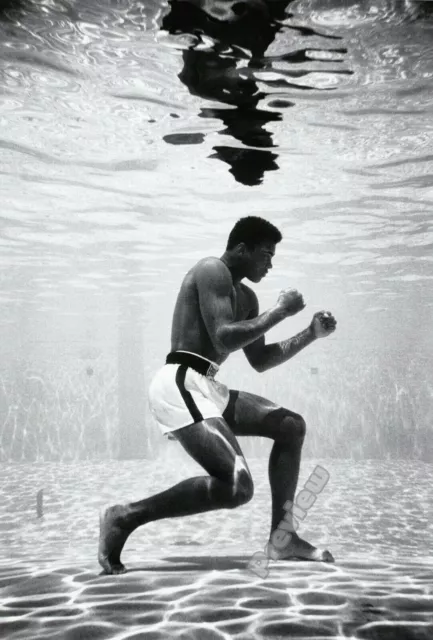 Muhammad Ali Underwater Posing Boxing Sport Print Poster Wall Art Picture A4 +