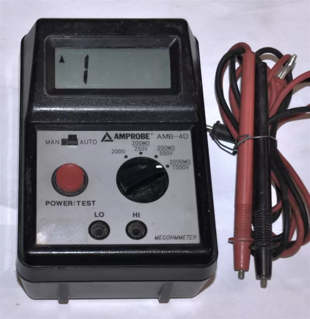 Amprobe Model Amb-4D Digital Megohmmeter Good Commercial Surplus