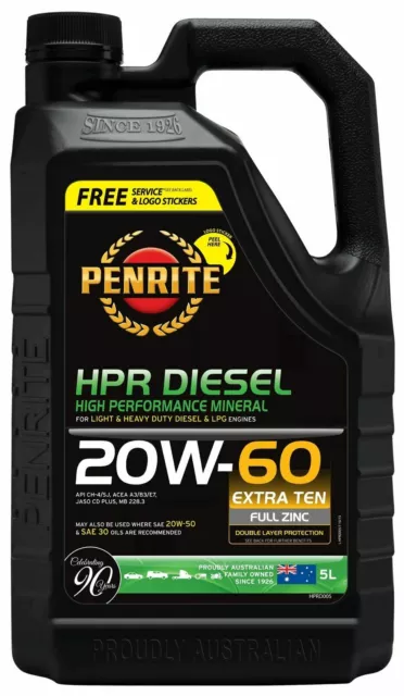 SALE-Penrite HPR Diesel SAE 20W-60 Engine Oil 5L