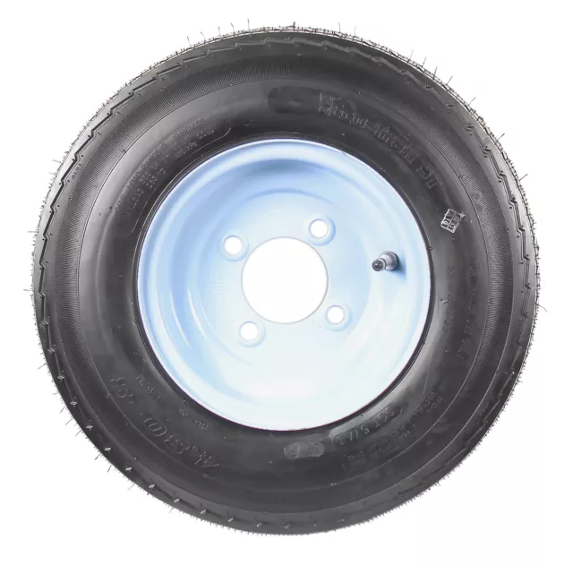 Trailer Tire On Rim 4.80-8 480-8 4.80 X 8 8 in. LRB 4 Lug Hole Bolt Wheel White
