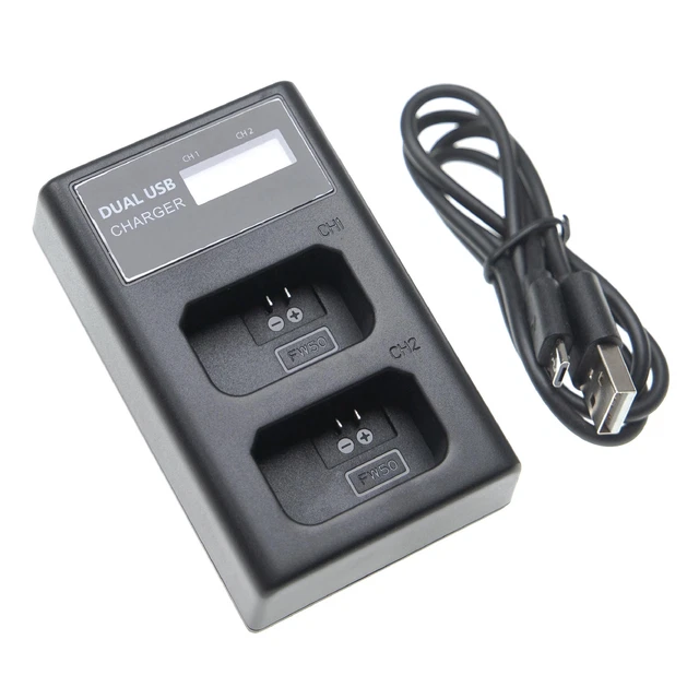 Chargeur double pour Sony Alpha A7 III, 7 IV, 7R IIIA, 7R IVA, 1, 9R, 9S