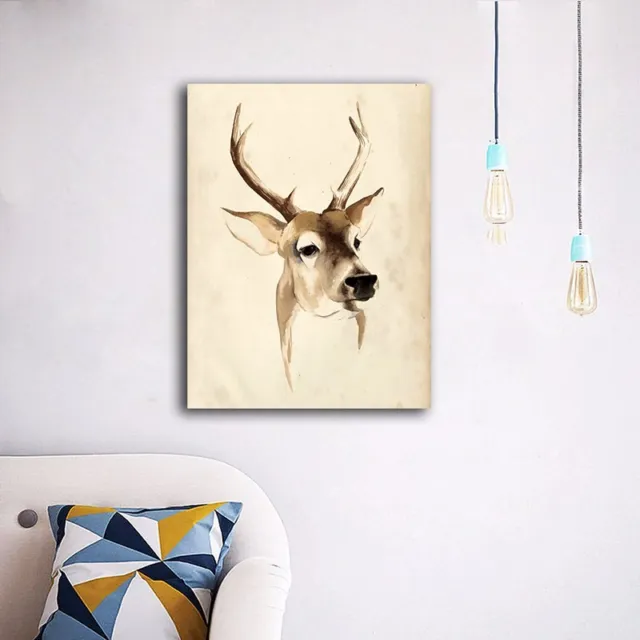 Deer Head A Stretched Canvas Prints Framed Wall Art Home Decor Office Painting