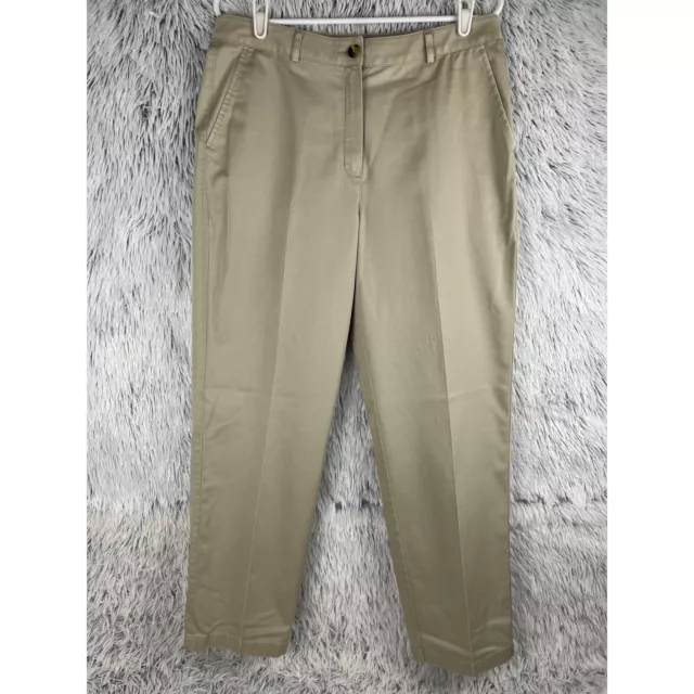 LL Bean Pants Womans 12 Classic Fit Khaki Straight Let Outdoor Hiking Camping
