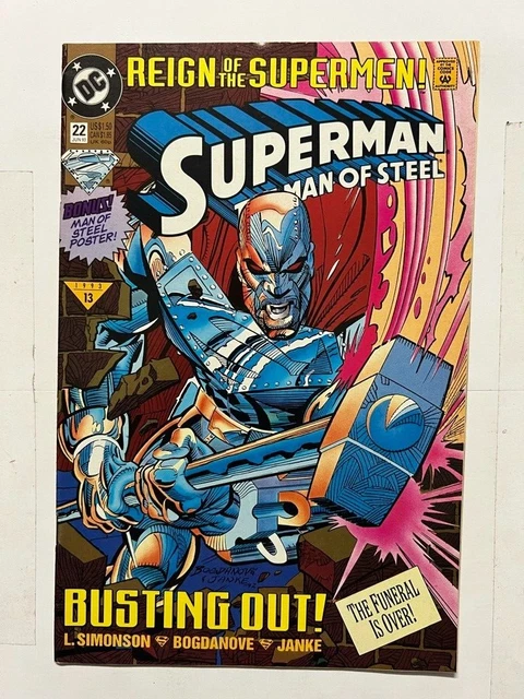 SUPERMAN MAN OF STEEL #22 DC Comics Reign of The Supermen NM 1993