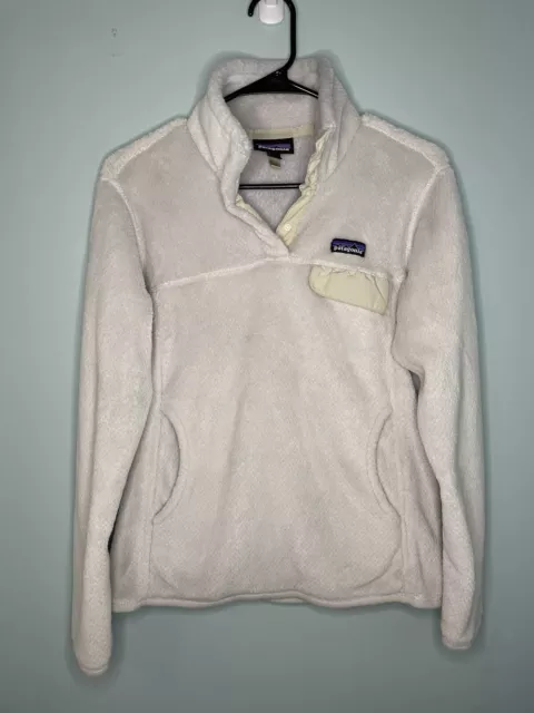 Suéter Patagonia Re Tool Snap T Suéter Para mujer Mediano Blanco/Crema Pullover Chaqueta