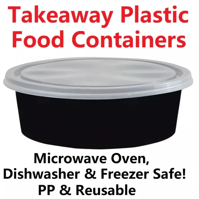 Plastic Food Containers with lids Takeaway Microwave Freezer Safe Storage Boxes