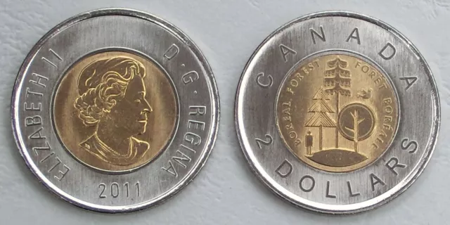 Kanada / Canada 2 Dollars Gedenkmünze 2011 Borealer Wald p1167 unz.