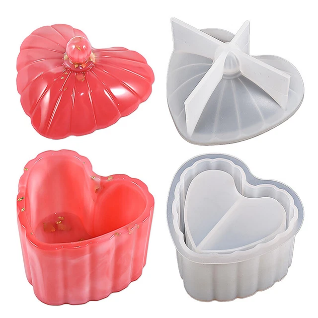 HÁGALO USTED MISMO Love Striped Storage Box con tapa molde de silicona resina de yeso hormigón fo-DB