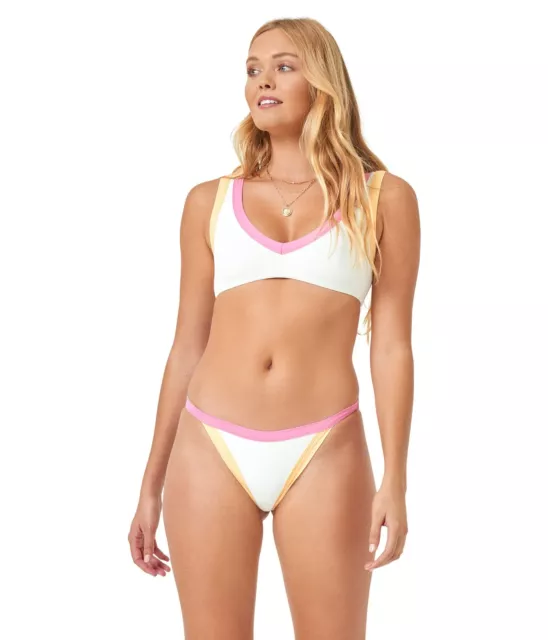 L*Space Ridin' High Ribbed Vacay Classic Bottoms Guava/Cream/GOH MD