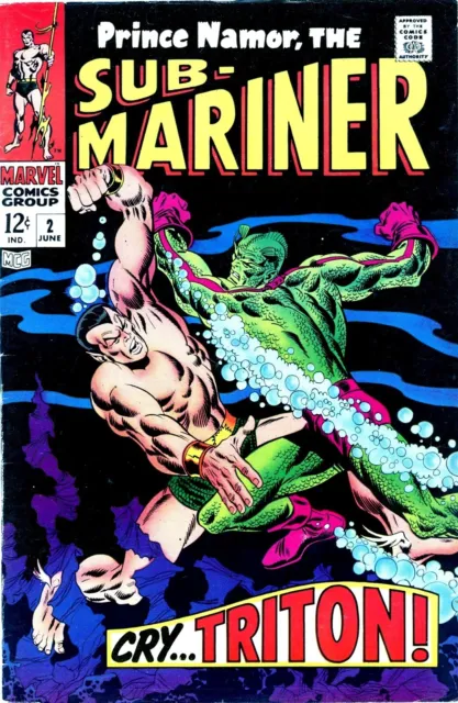 Sub-Mariner #2 KEY 1st Inhumans crossover Silver Age Marvel 1968 Namor Buscema !