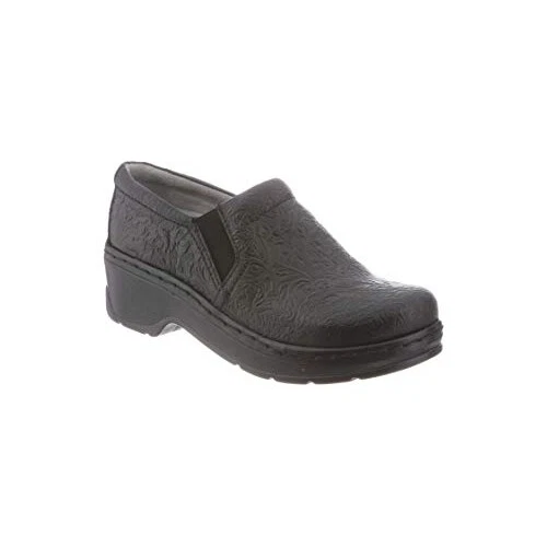 KLOGS Womens Naples Black Tooled Leather Clog - 0030010066 - 3001-0066 Unisex