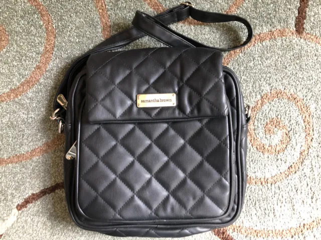 Samantha Brown Black Quilted Crossbody Bag - Excellent Travel Bag - Brand New 