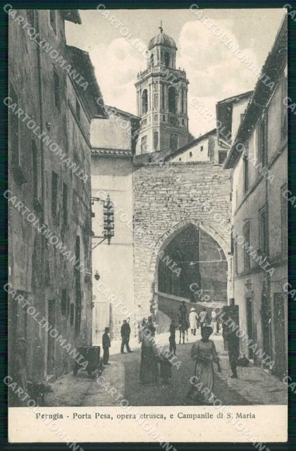 Perugia Città Porta Pesa Campanile di Santa Maria cartolina RB9855