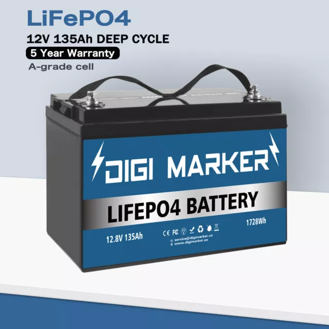 12V 15Ah 30Ah 45Ah 60Ah Lithium ion Battery LiFePO4 Deep Cycle RV Solar  Off-Grid