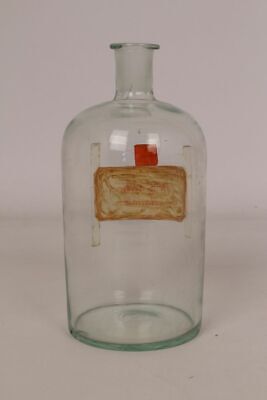 Apotheker Flasche Medizin Glas klar Acid. Acetic. Glaciale alt ohne Korken 7