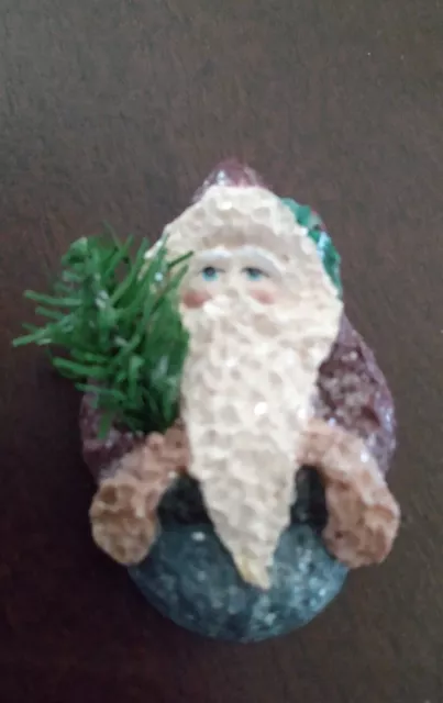 Old World Santa Pin Linda Lindquist Baldwin Belsnickle 2000 Christmas Glittery