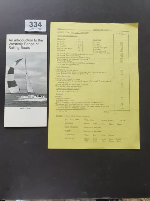 Rare Westerly Yachts Fold Out Range Brochure With Order Form 1979
