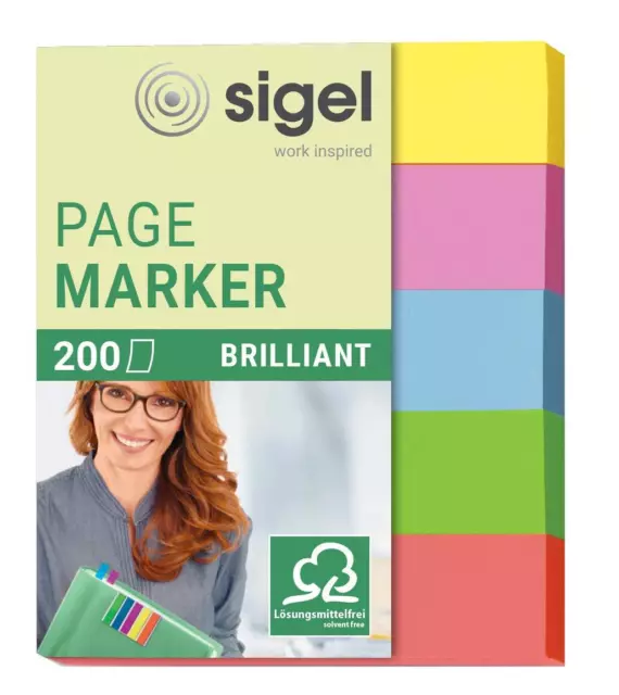 Sigel HN625 Page Markers Brillant, Sticky Flags, Index Tab Flags, Half-Transpare 2