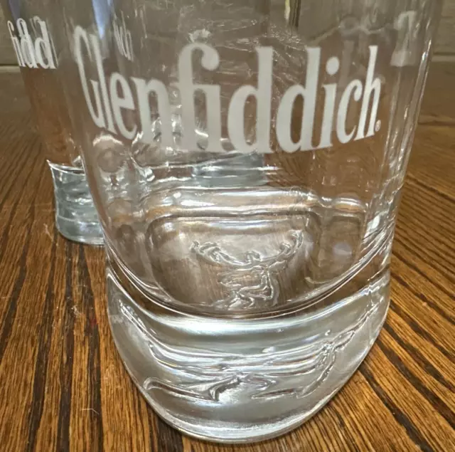 2x Glenfiddich 'Stag' Stamped  Triangular Tumblers Stout Weighted  Collectable!