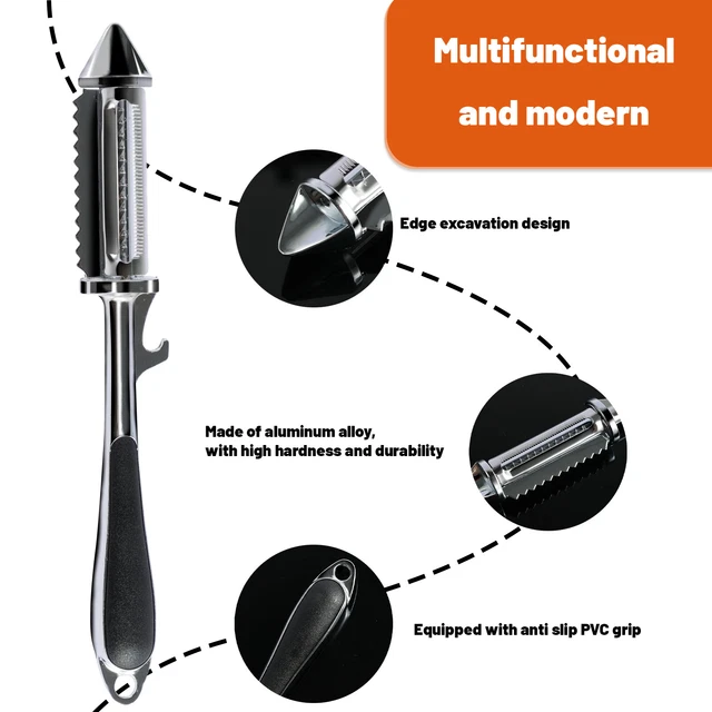 2 PCS VEGETABLE Peeler 5 In 1 Veggie Peeler Bottle Opener with