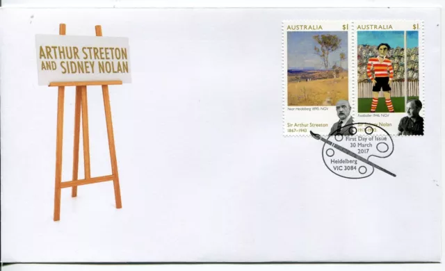 2017 Arthur Streeton & Sidney Nolan FDC - Heidelberg Vic 3084 PMK