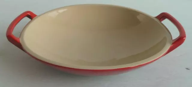 Le Creuset  Stoneware/Ceramic WOK DISH /  ASIAN BOWL, RED / CERISE, 28 oz, 20cm