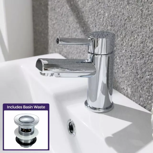 Cloakroom Mono Sink Basin Mixer Tap Bathroom Taps Chrome Faucet and Waste |Fiona